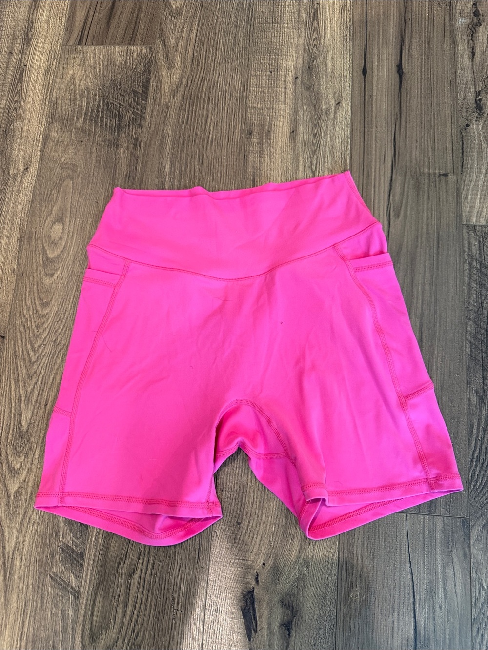 High-Waist Hot Pink Yoga Women’s Shorts